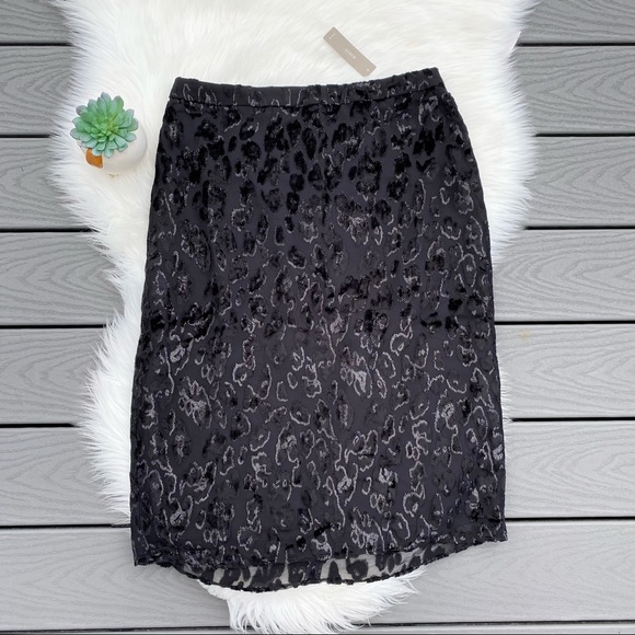 J. Crew Black Pattern Midi Skirt - Picture 1 of 4